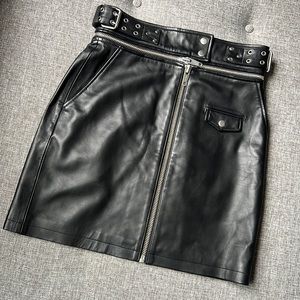 NWT The Kooples Leather Moto Skirt